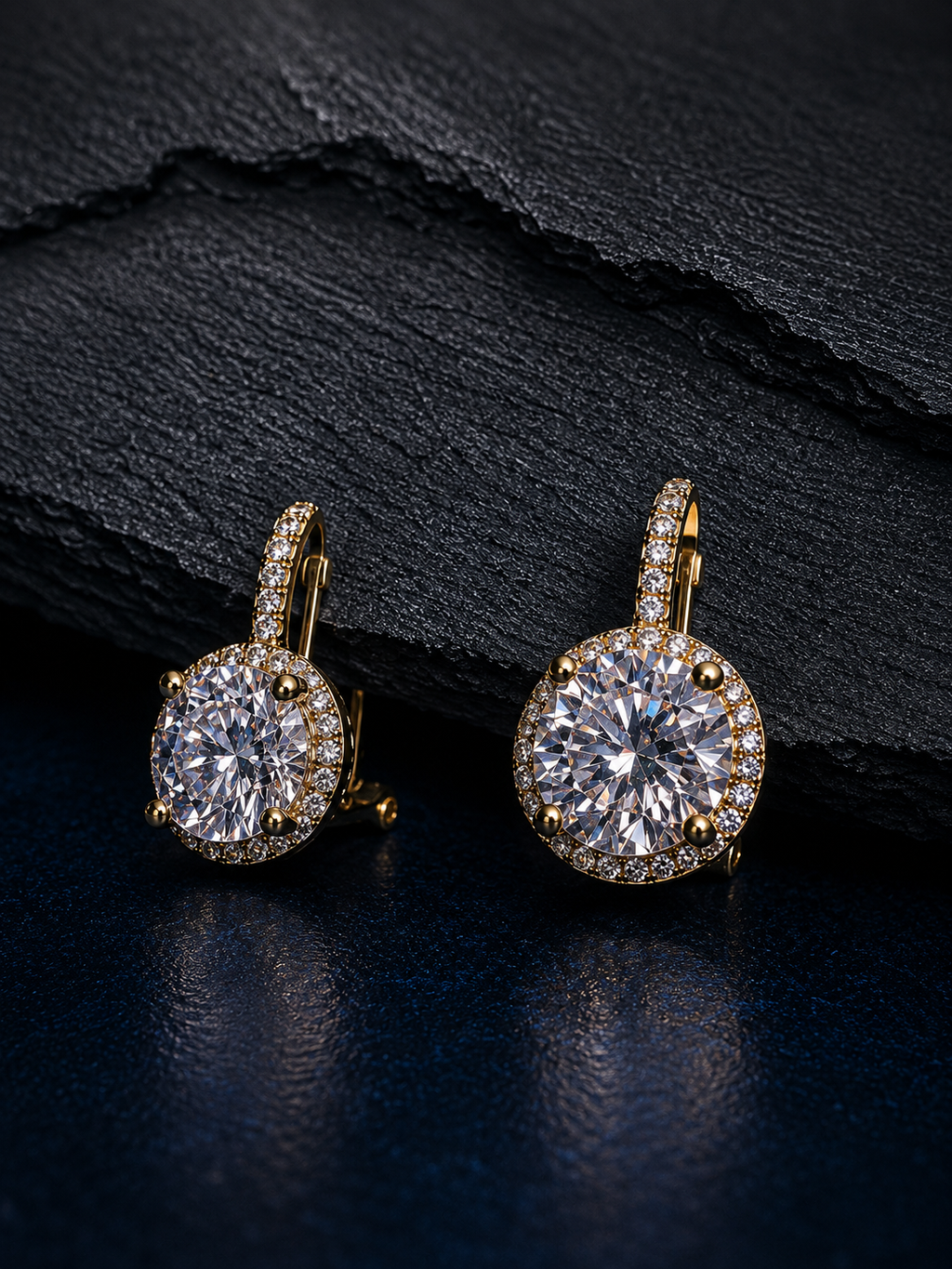 Mini Halo CZ Drop Earrings