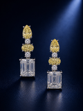Yellow Emerald-Cut Drop Earrings