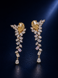 Golden Cascade Statement Earrings