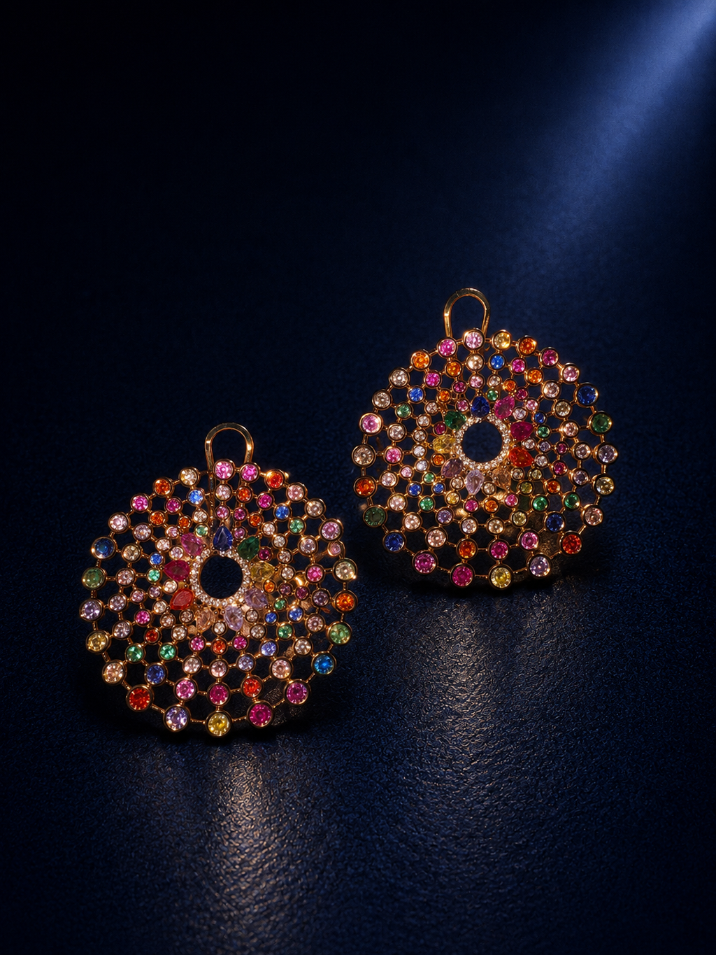 Multicolor Mandala Statement Earrings