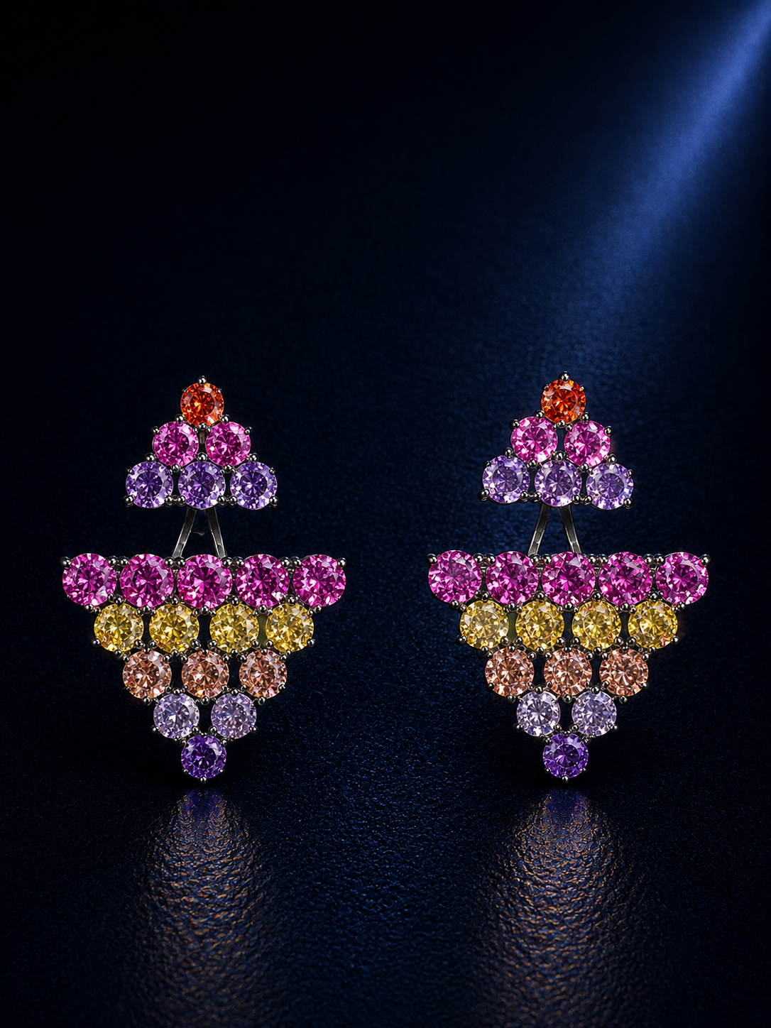 Multicolor Cluster Drop Earrings