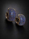 Blue Dome Huggie Hoop Earrings