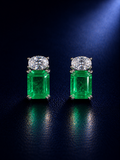 Green Lumière Emerald-Cut Stud Earrings