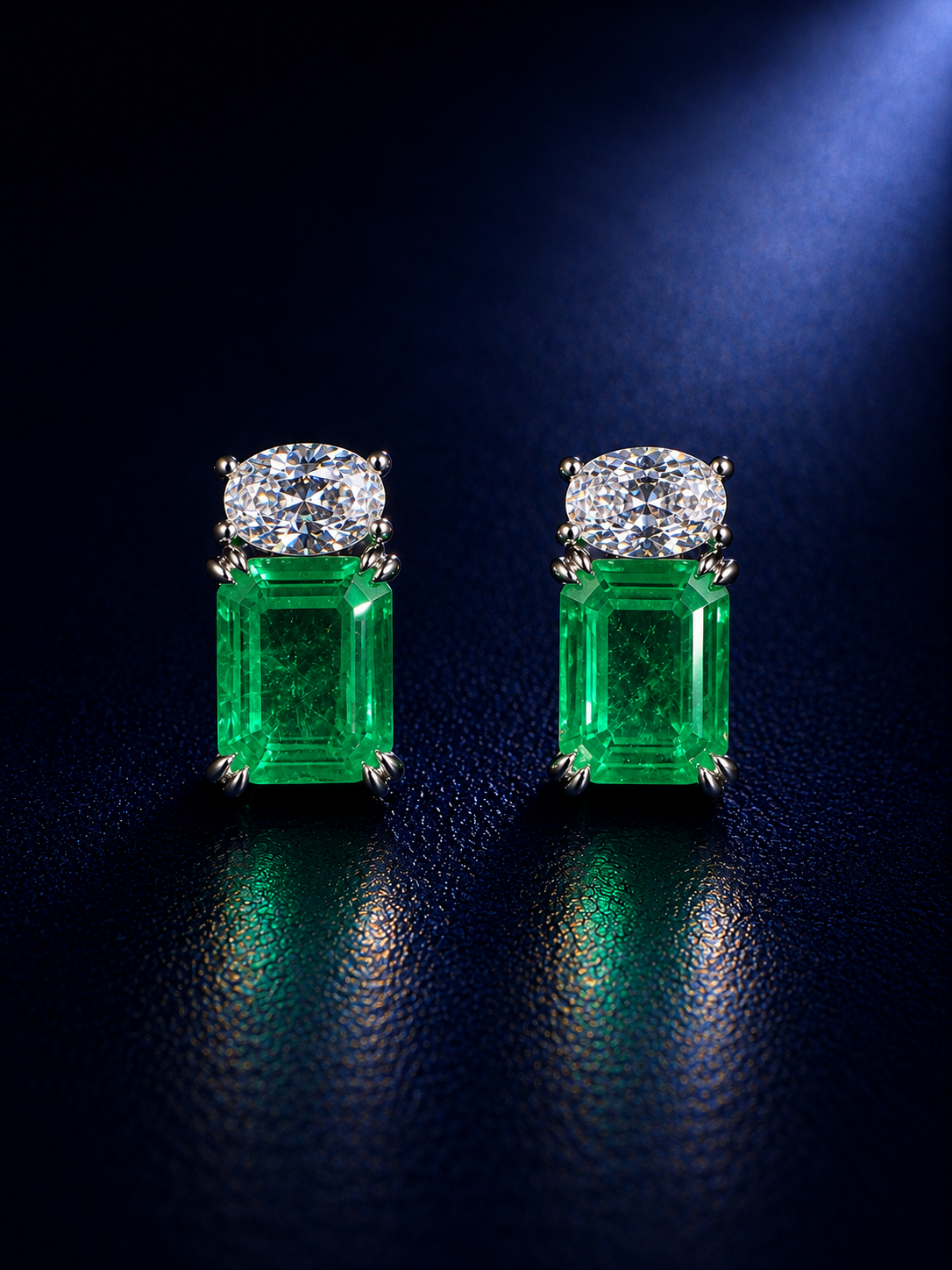 Green Lumière Emerald-Cut Stud Earrings