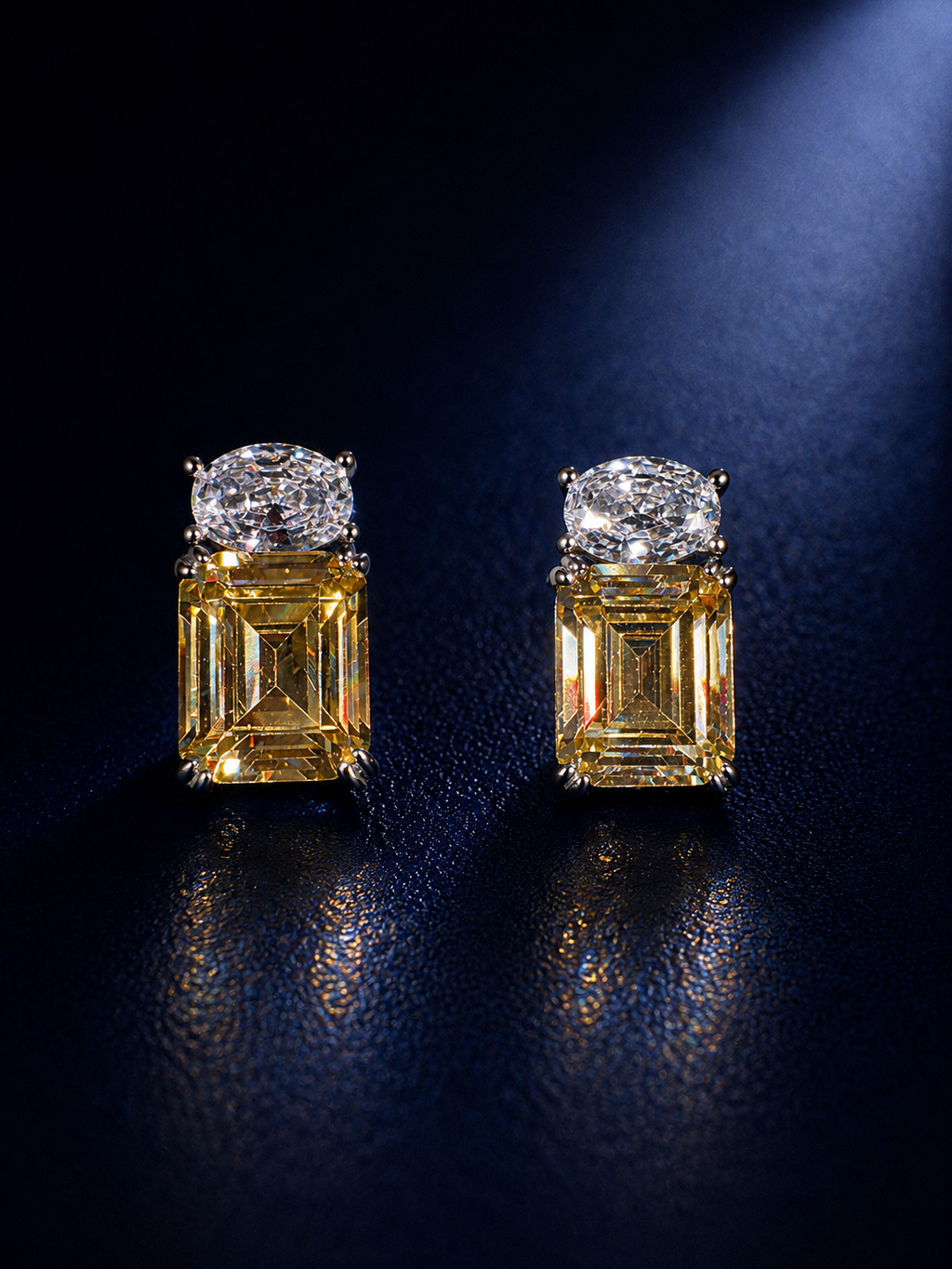 Yellow Lumière Emerald-Cut Stud Earrings