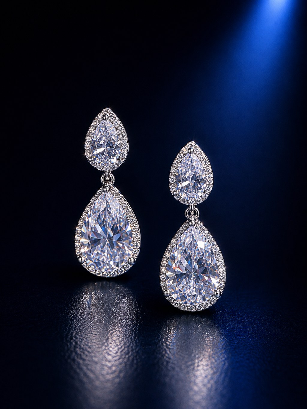 Clear Teardrop Earrings