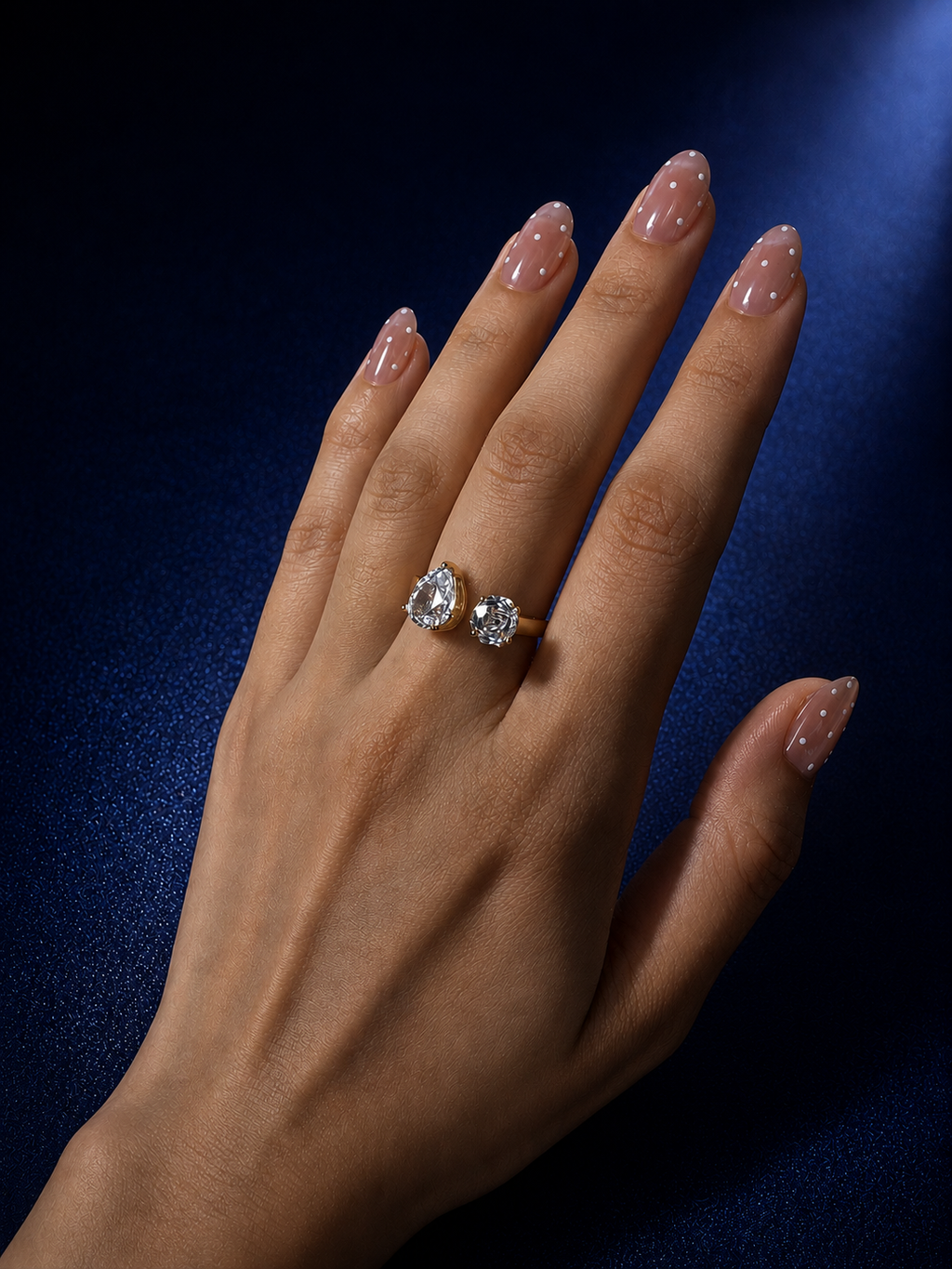 Open-Front Dual Stone Statement Ring