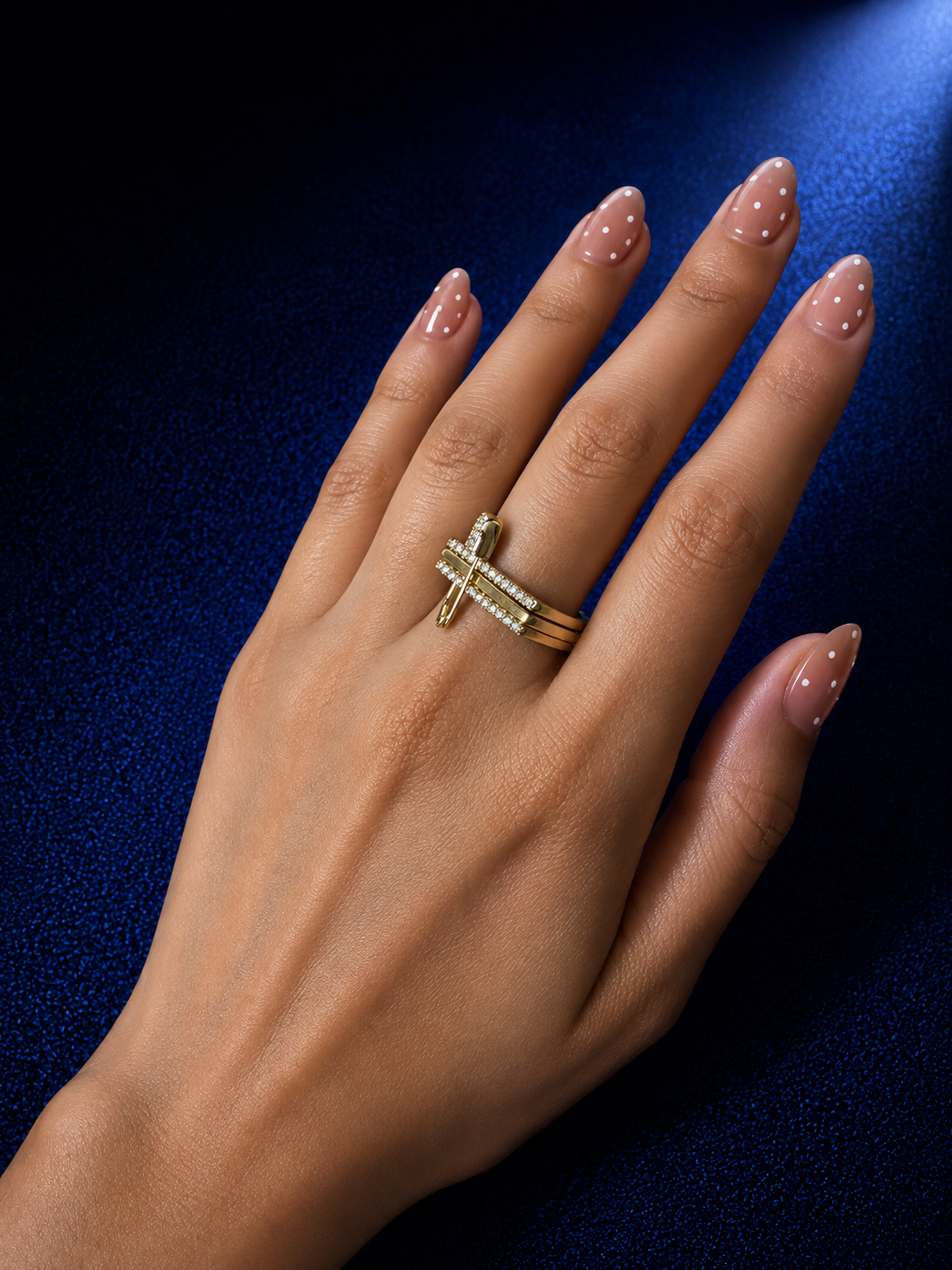 Luxe Pavé Safety Pin Statement Ring