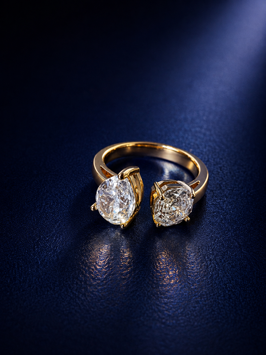 Open-Front Dual Stone Statement Ring