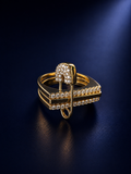 Luxe Pavé Safety Pin Statement Ring
