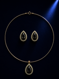 Noir Teardrop Hasli Necklace Set