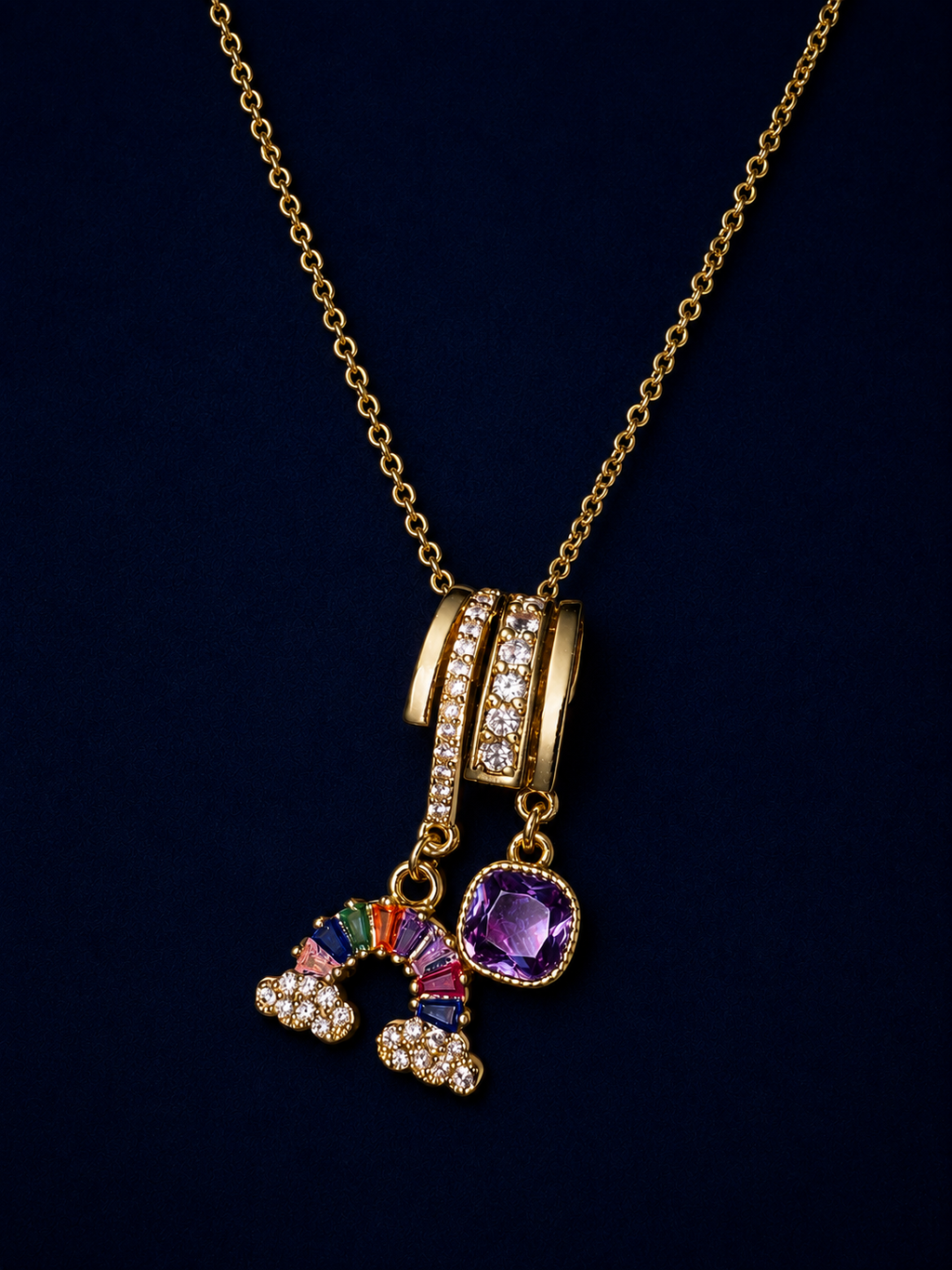 Prism Arc Multicolour Pendant Necklace