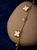 MOP Clover Charm Link Bracelet