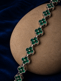 Emerald Clover Link Statement Bracelet