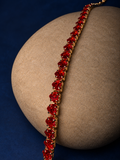 Crimson Heart CZ Tennis Bracelet