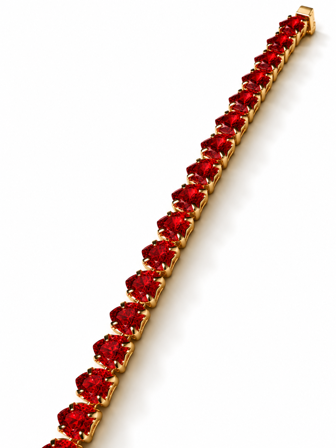 Crimson Heart CZ Tennis Bracelet