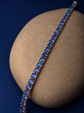 Sapphire Blue Round-Cut Tennis Bracelet