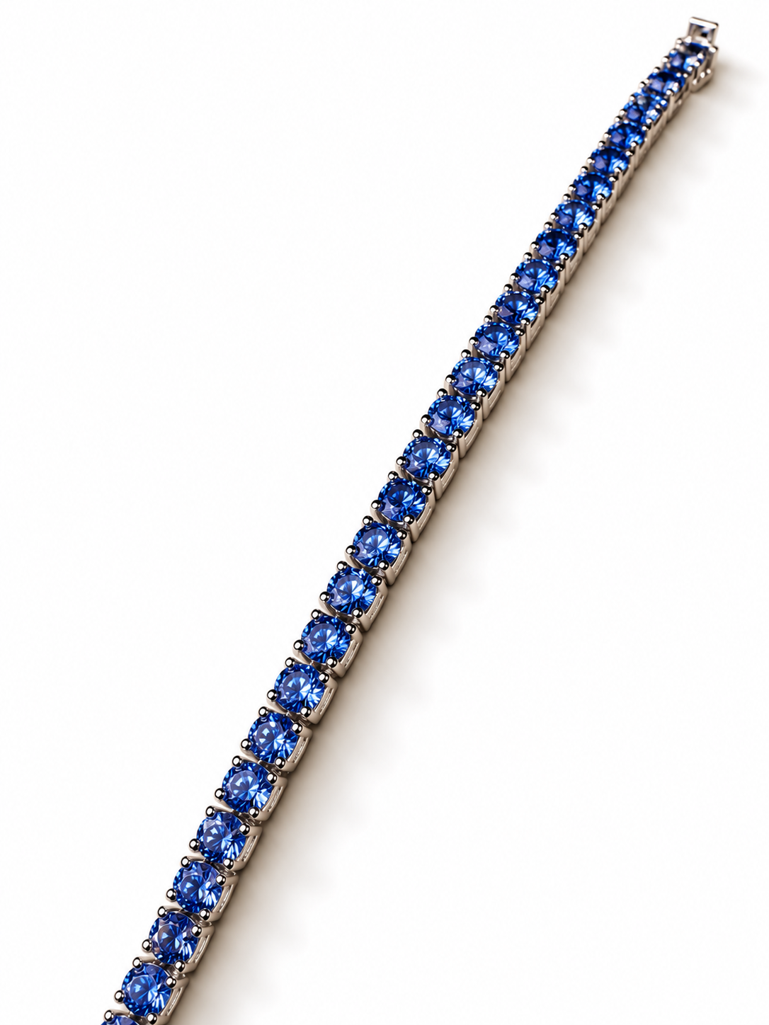 Sapphire Blue Round-Cut Tennis Bracelet