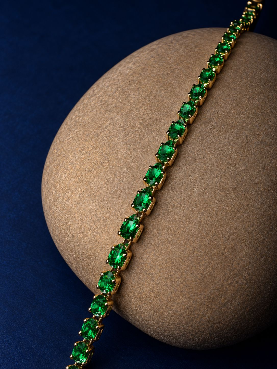 Emerald Glow pear Tennis Bracelet