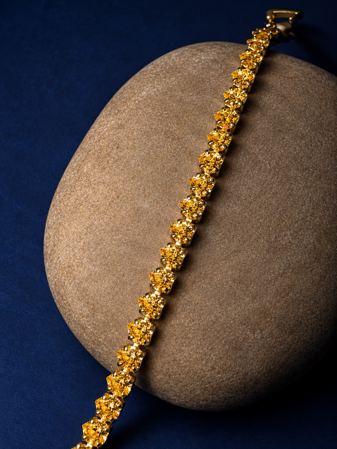 Golden heart shaped Tennis Bracelet