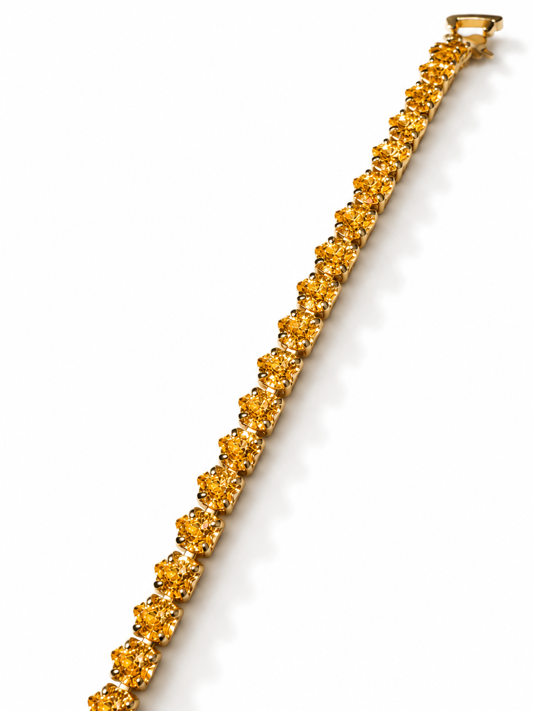 Golden heart shaped Tennis Bracelet