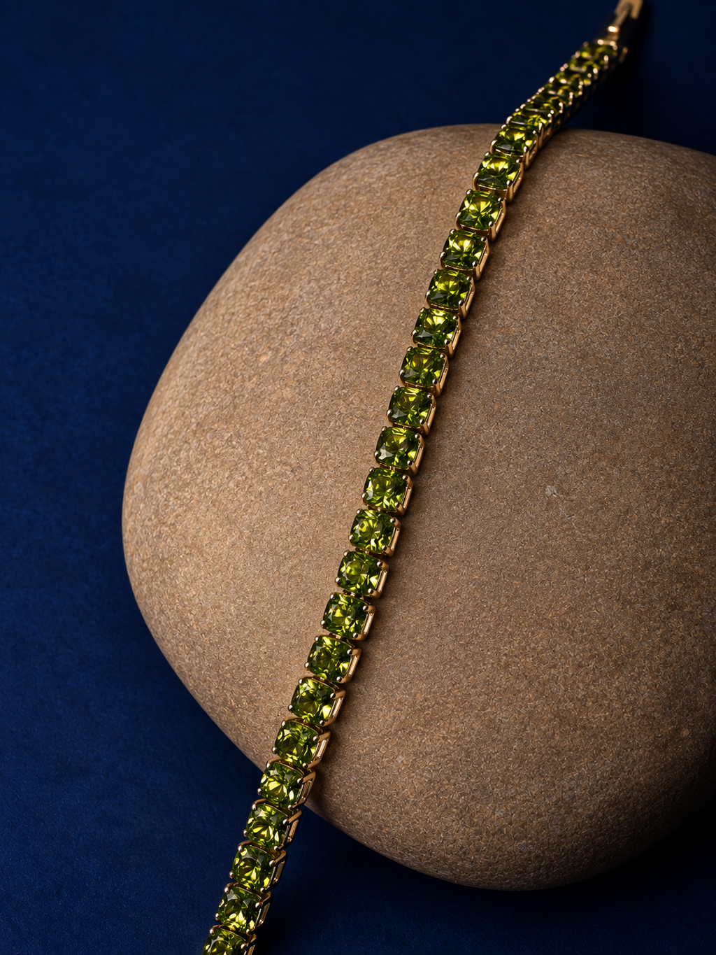 Olive Square-Cut Tennis Bracelet