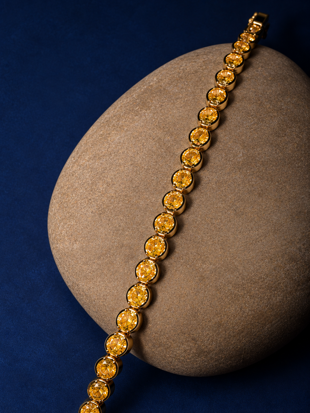 Golden Radiance Round-Cut Tennis Bracelet