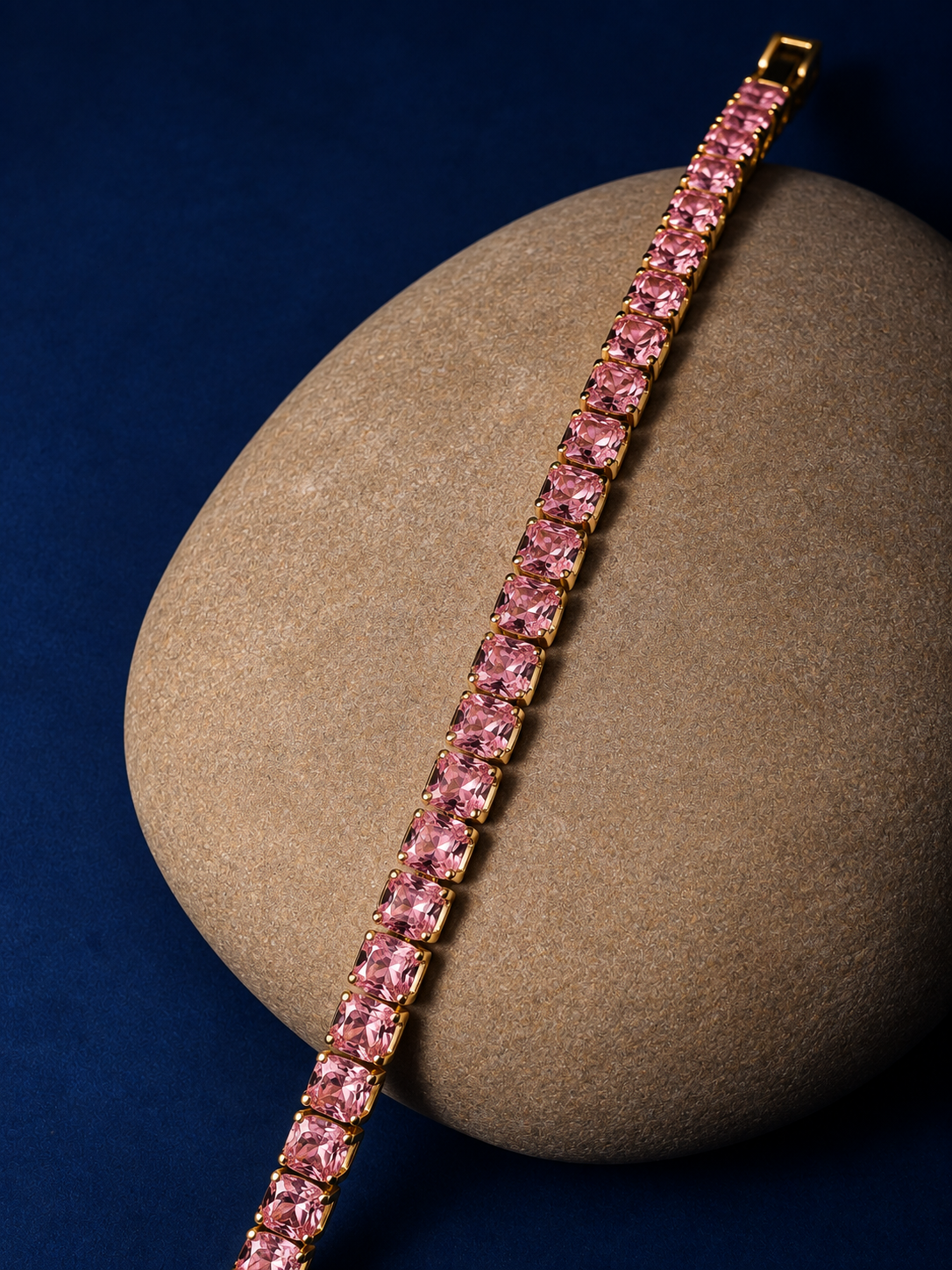 Blush Cushion-Cut Tennis Bracelet
