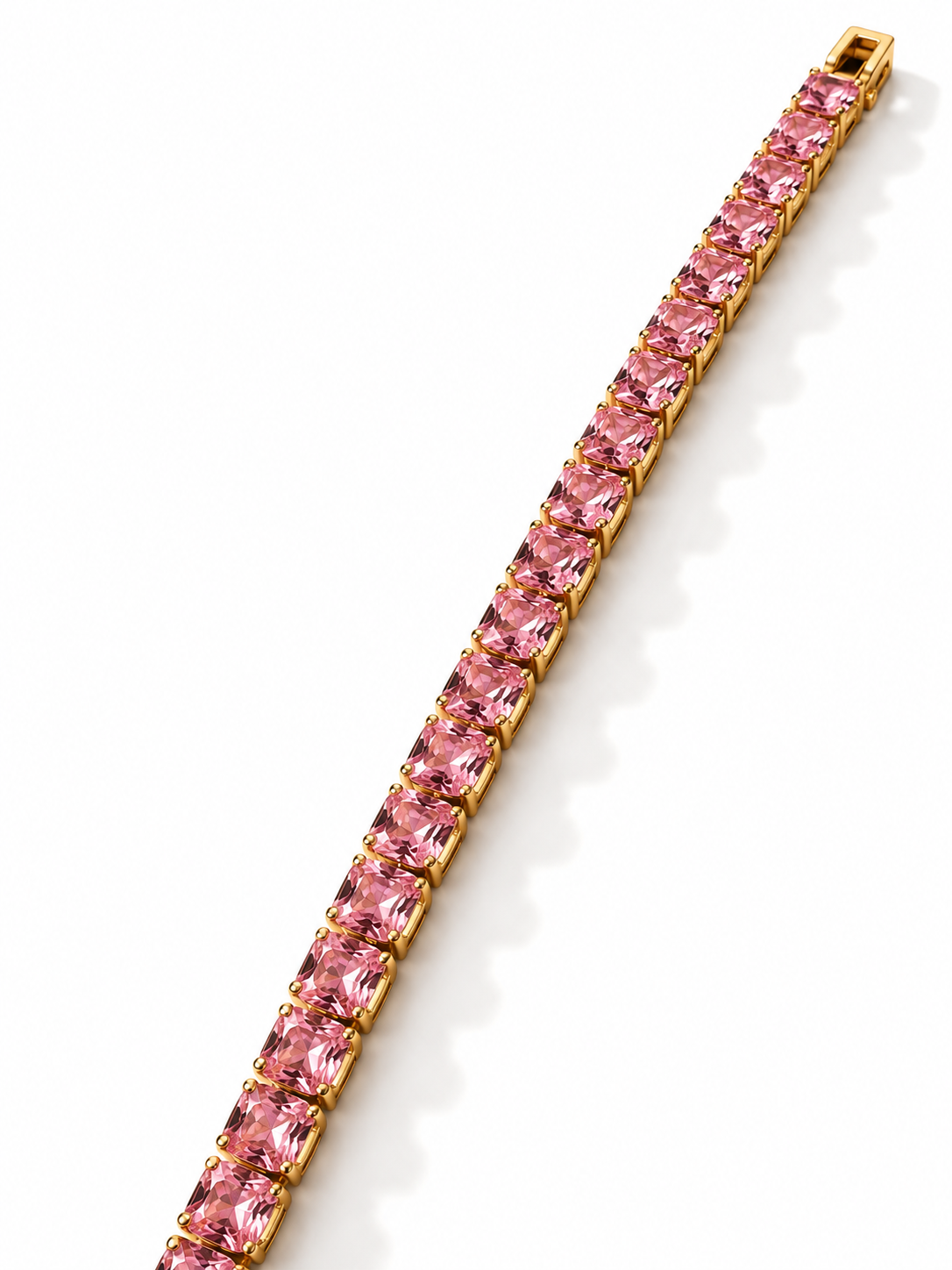 Blush Cushion-Cut Tennis Bracelet