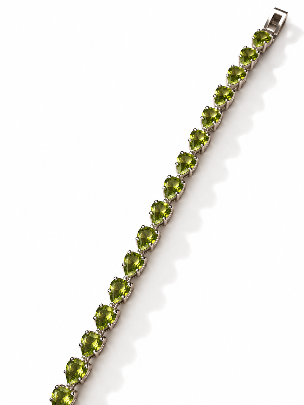 Olive green Pear-Cut Tennis Bracelet