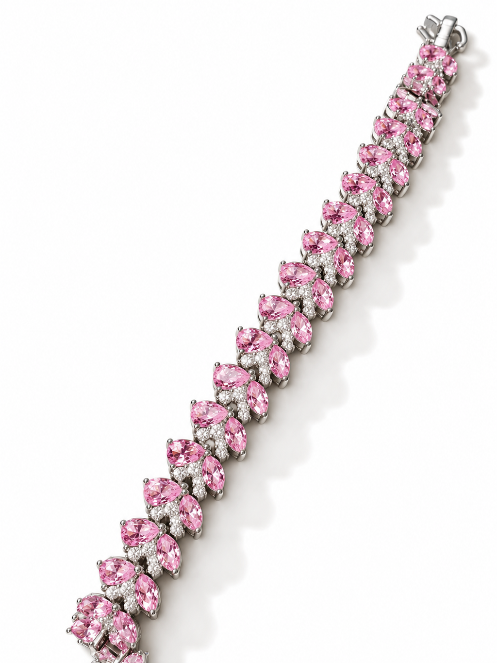 Blush Petal CZ Statement Bracelet