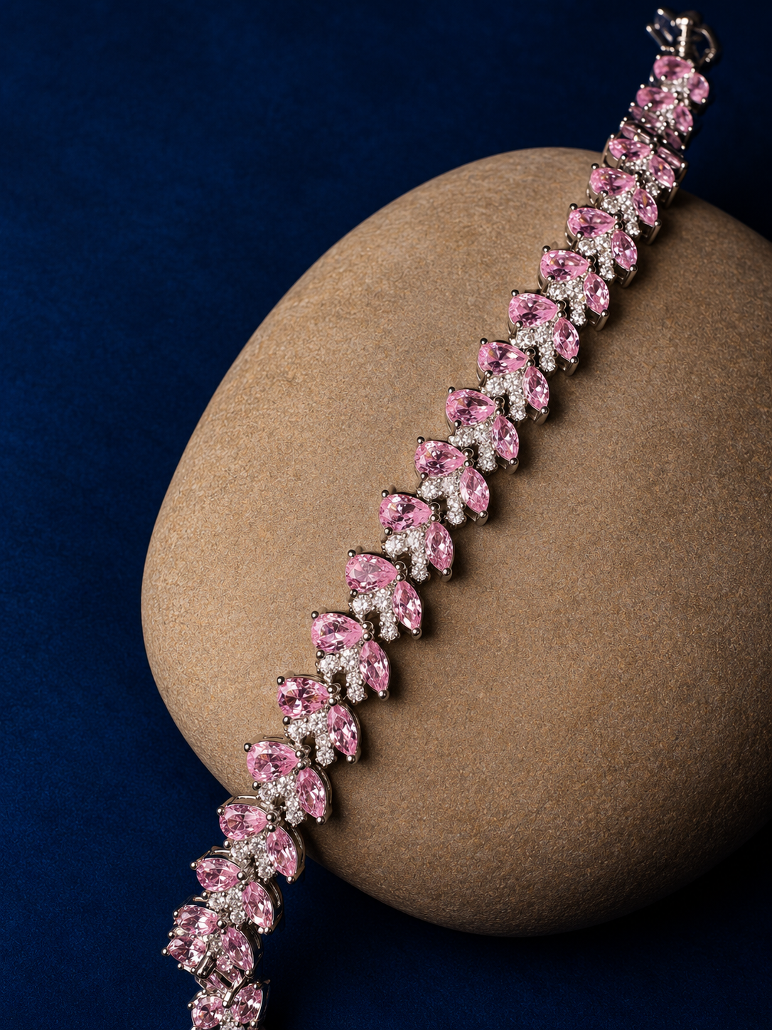 Blush Petal CZ Statement Bracelet