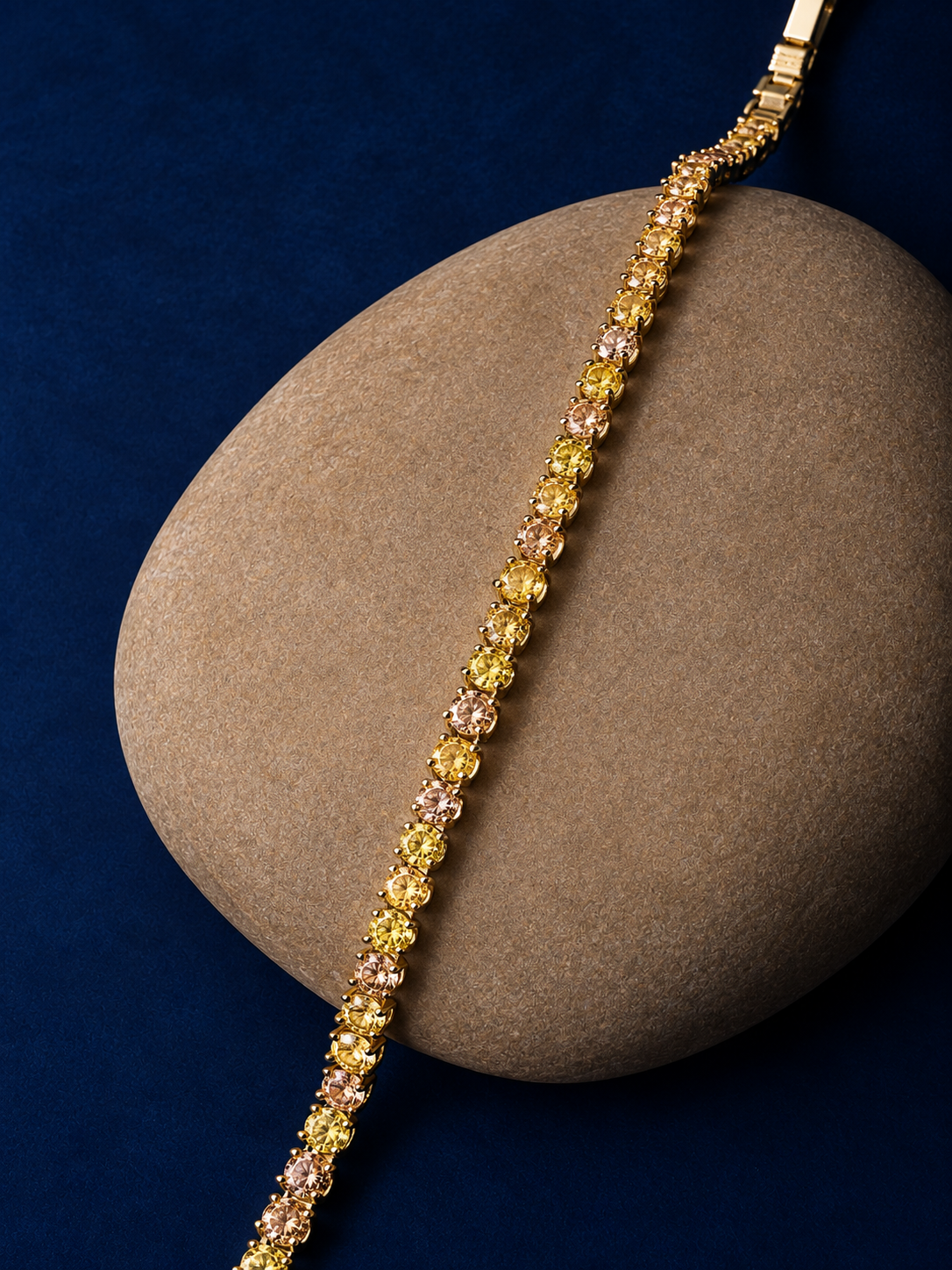 Golden Blush Round Tennis Bracelet