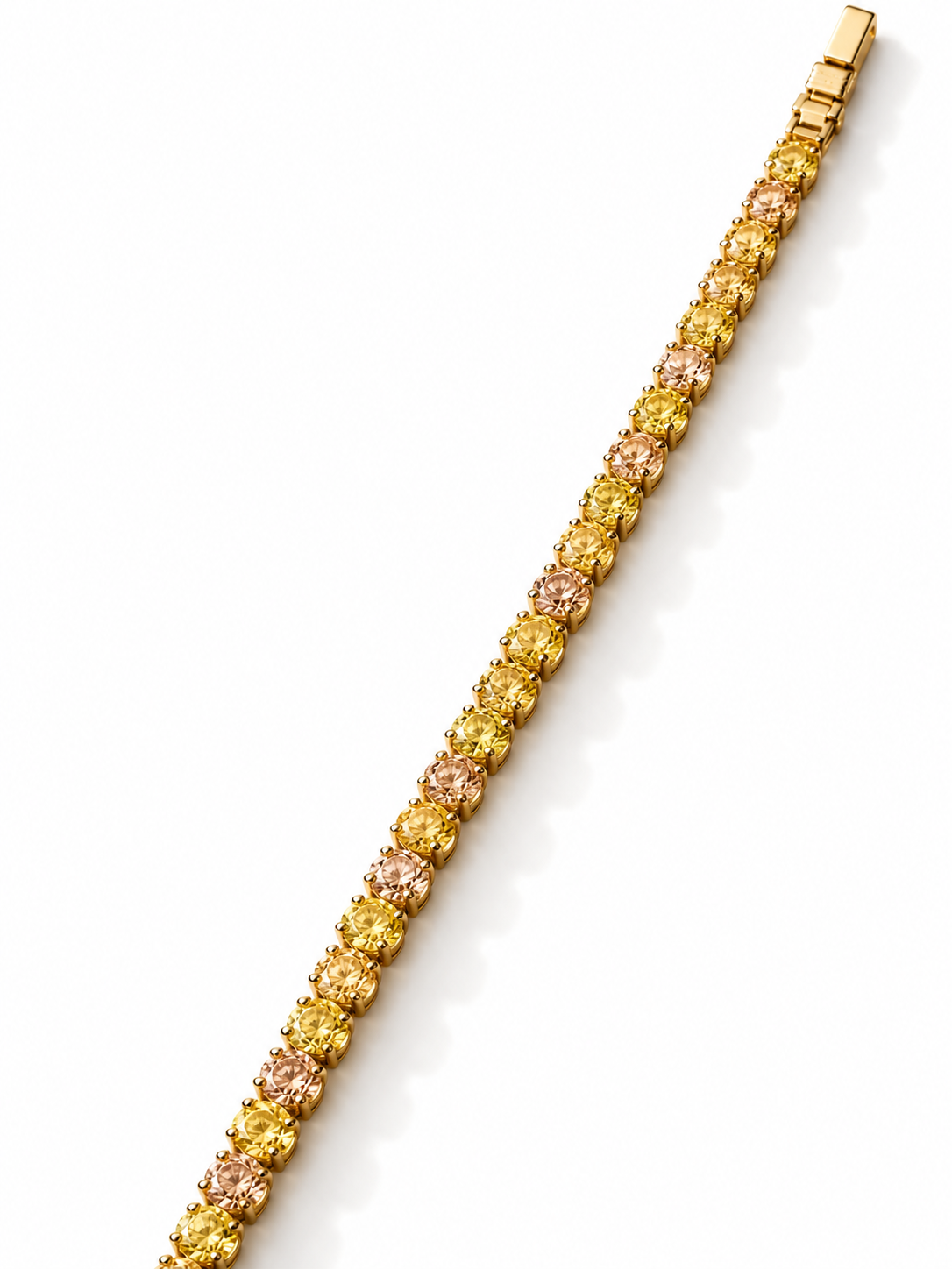 Golden Blush Round Tennis Bracelet