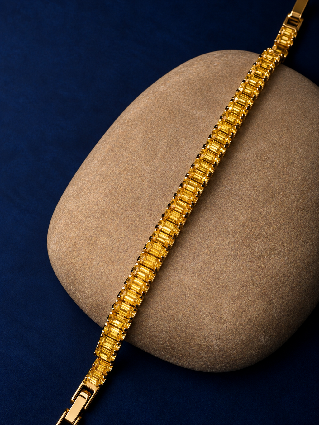 Golden Baguette Luxe Tennis Bracelet