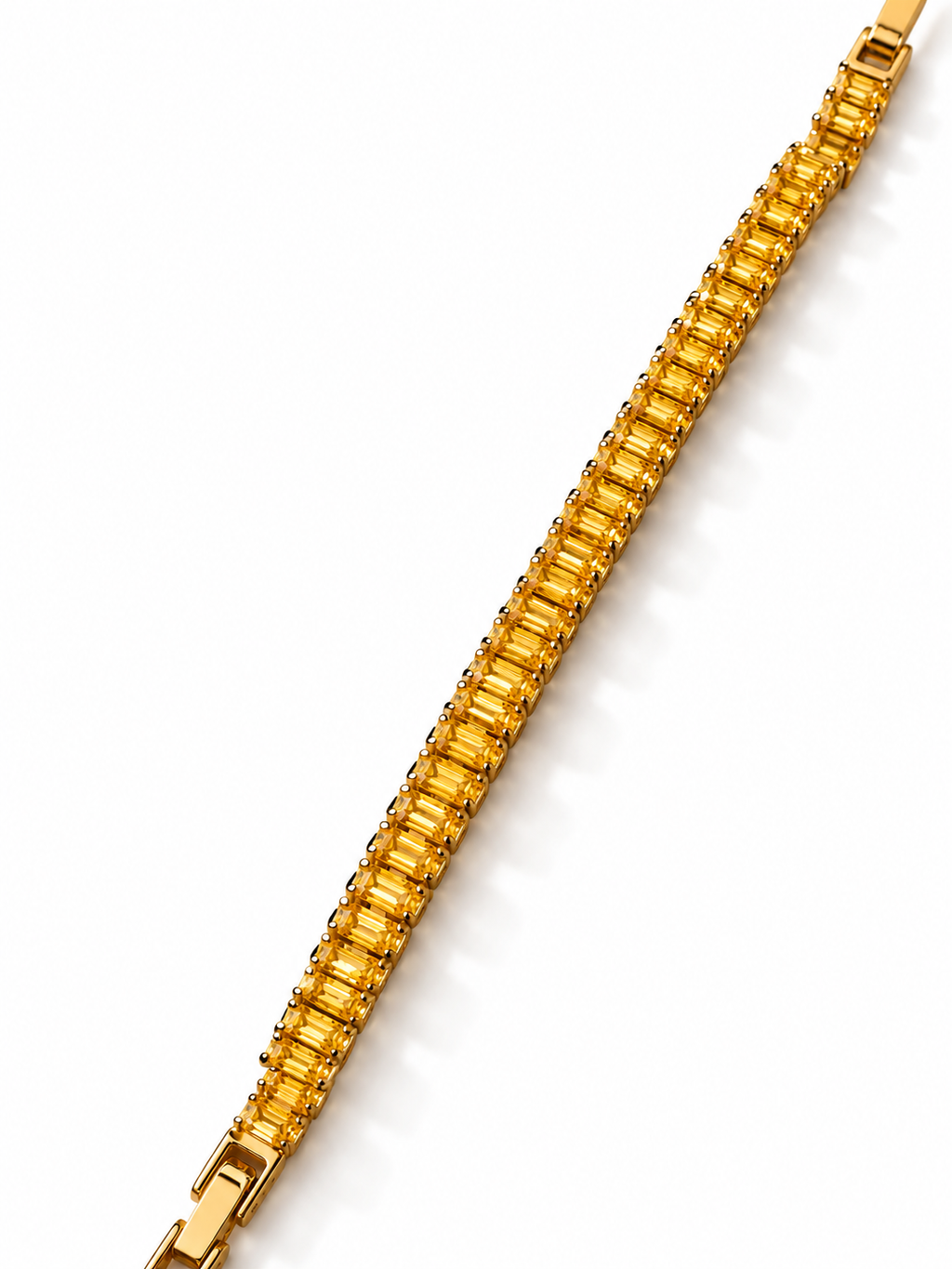 Golden Baguette Luxe Tennis Bracelet