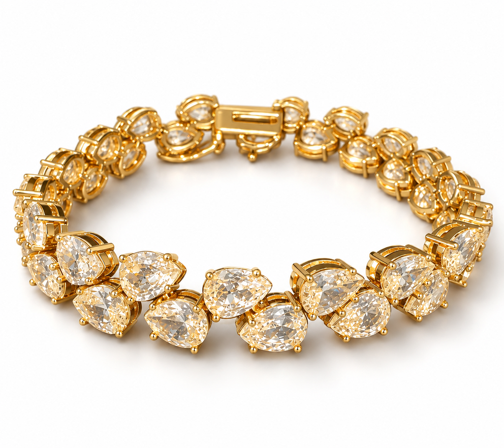 Double Pear Tennis Bracelet