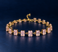 Blush Emerald-Cut Tennis Bracelet