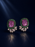 Purple Green Halo Statement Studs