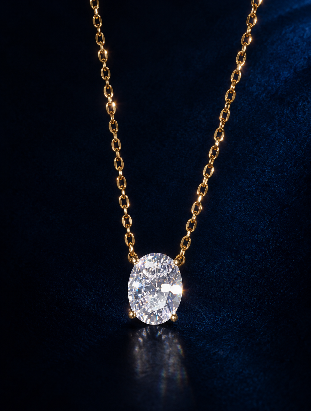 Oval Radiance CZ Pendant Necklace