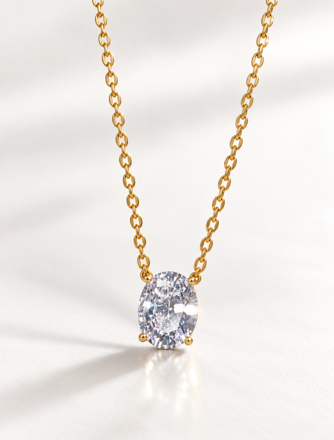 Oval Radiance CZ Pendant Necklace
