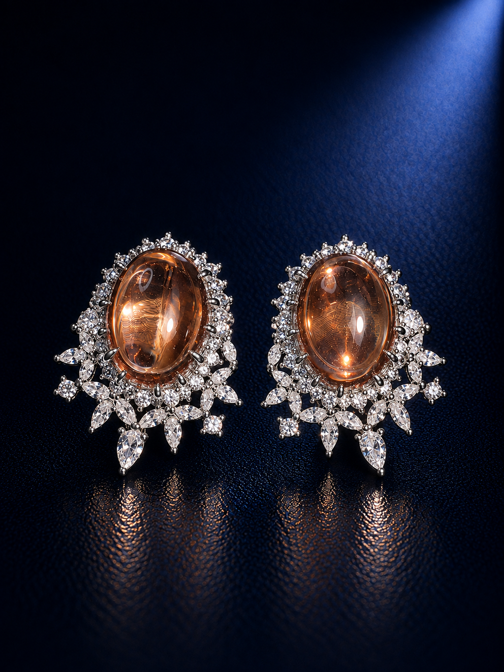 Bronze Celestial Oval Stud Earring