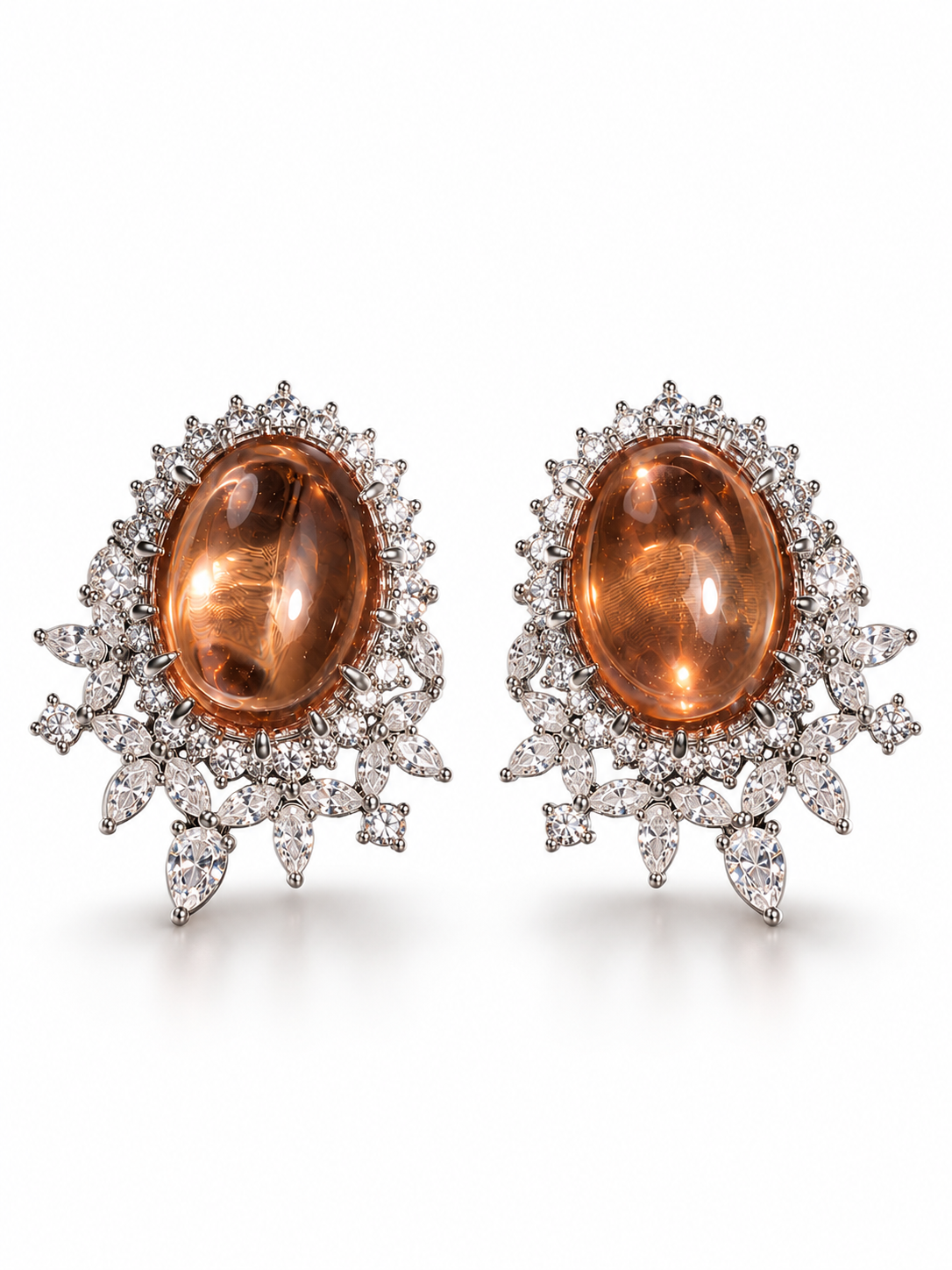 Bronze Celestial Oval Stud Earring