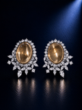Champagne Celestial Oval Stud Earring