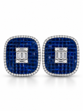 Navy Luxe Cushion Statement Stud Earring
