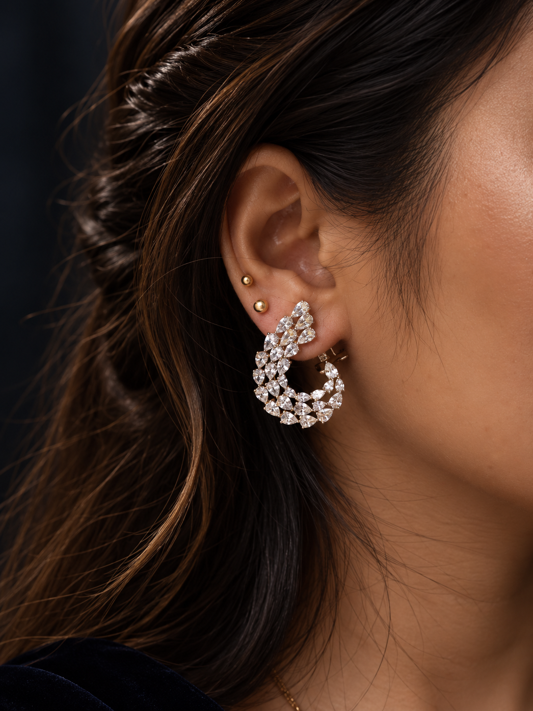 Lemon Yellow Cascading Pear Cut Statement Earrings