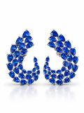Blue Cascading Cascading Pear Cut Earring