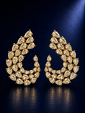 Lemon Yellow Cascading Pear Cut Statement Earrings