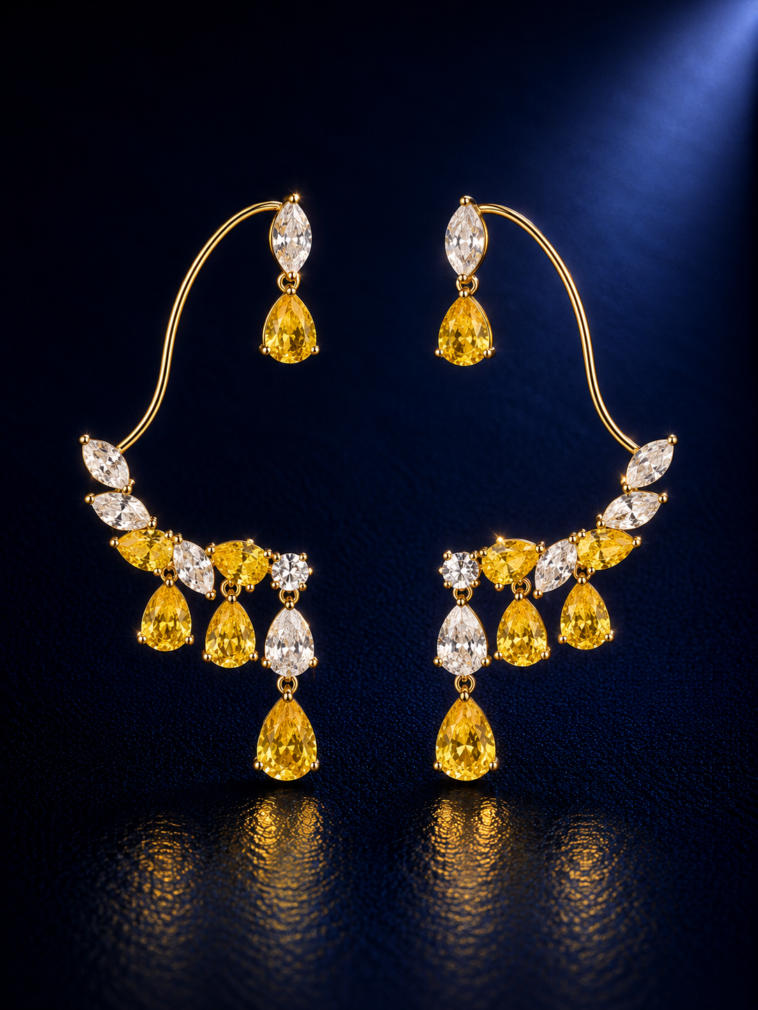 Gold Leaf Teardrop Earcuffs