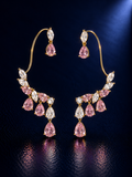 Pink Leaf Teardrop Earcuff